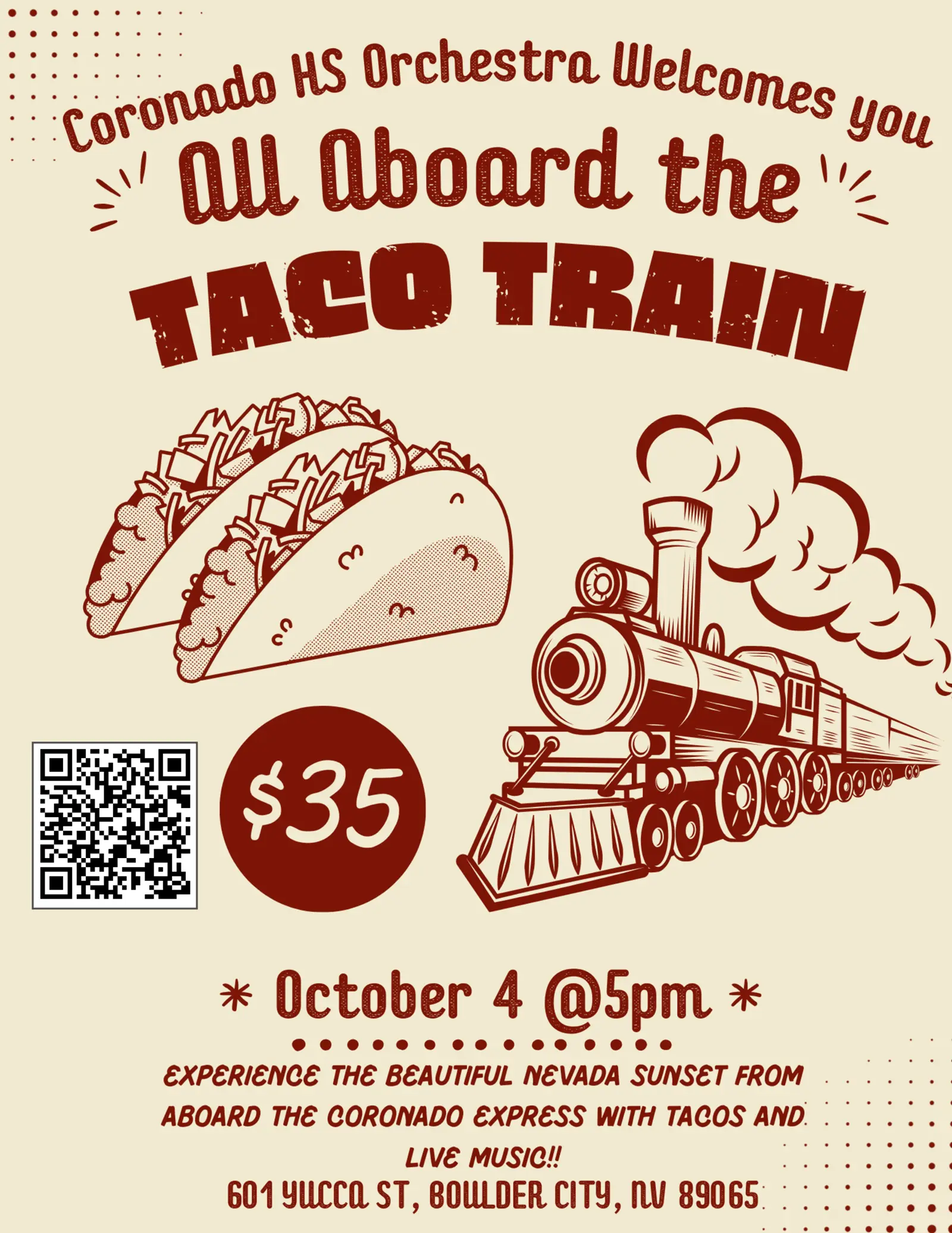 Coronado Express - 10-04-2025 6PM Train (Dine First with Advanced and Sinfonia Orchestra and Ride After) - Adult